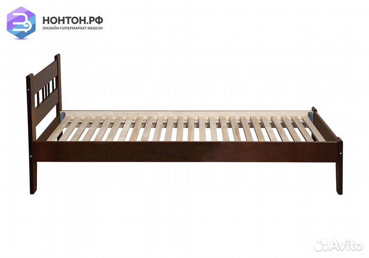 Кровать Массив-2Н с маленькой спинкой орех