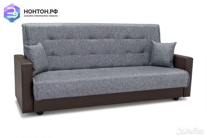 Диван книжка Лондон рогожка серая