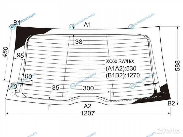 XC60 rwhx Стекло заднее с обогревом volvo XC 60 08