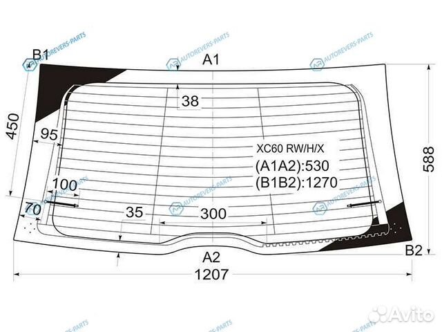 XC60 rwhx Стекло заднее с обогревом volvo XC 60 08