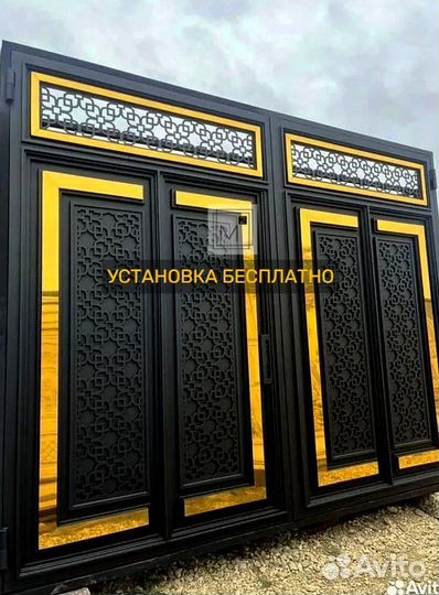 Ворота с деревом на заказ