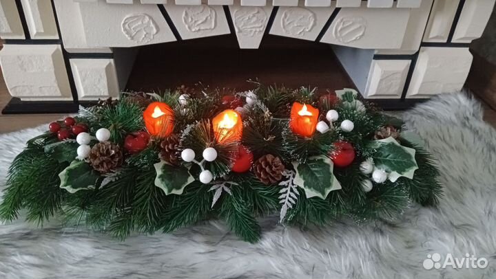 Новогодний декор подсвечник