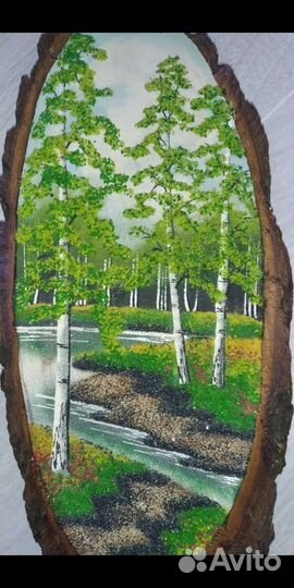 Панно СССР на дереве из камней