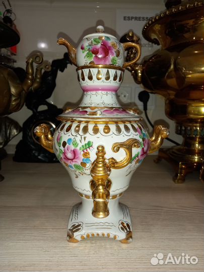 Самовар фарфоровый гжель СССР