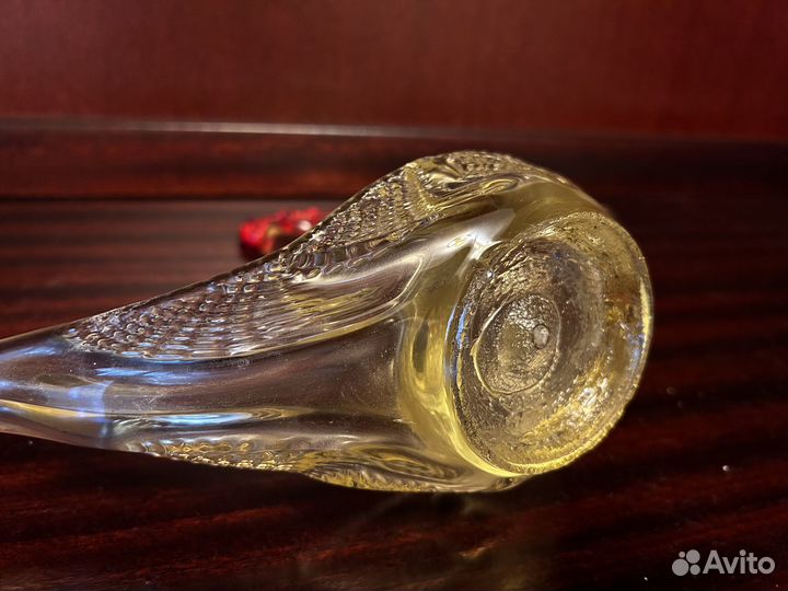 Ваза конфетница цветное стекло СССР Лебедь