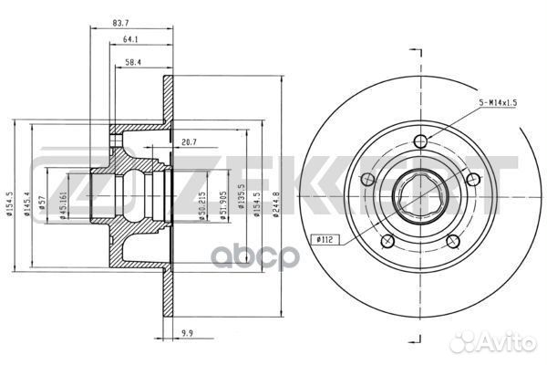 Диск торм. зад. Audi A4 I 94- bs-5194 Zekkert
