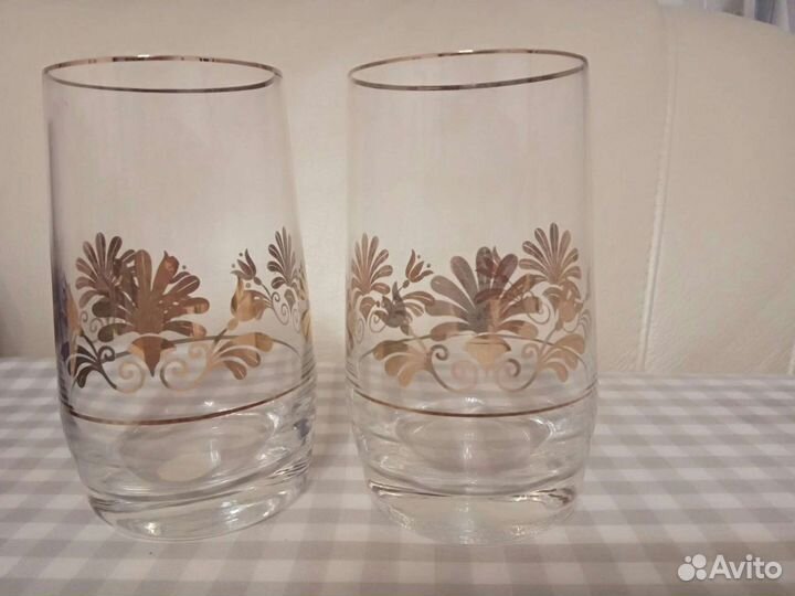 Haбор рюмок и стаканов из бoгемcкoгo cтeкла