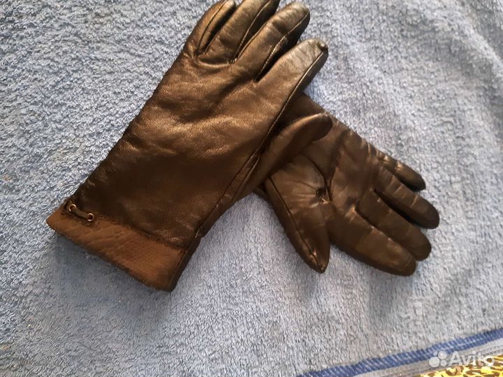 Перчатки женские кожаные