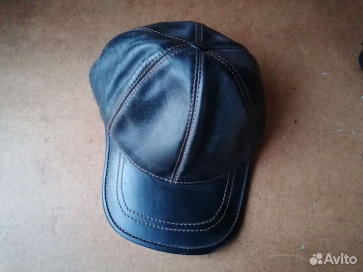 Кепка мужская кожаная