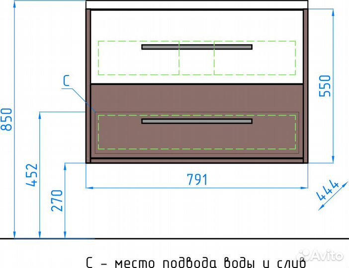 Тумба с раковиной Style Line лс-00000402/сс-00000