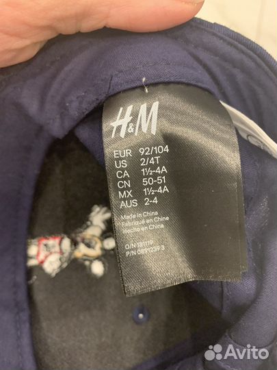 Бейсболка кепка H&M 92/104 новая