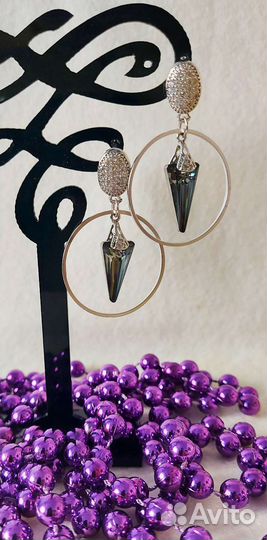 Серьги с кристалами swarovski