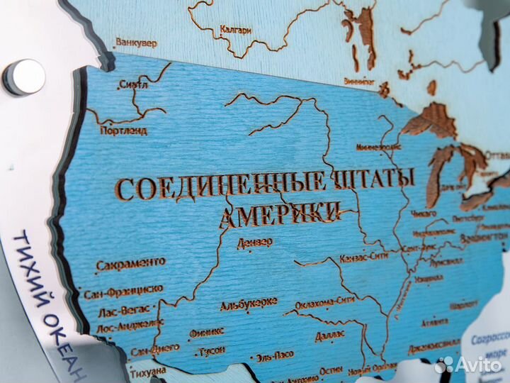 Деревянная карта мира на стену Джозани