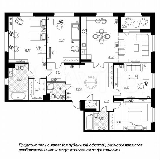 4-к. квартира, 192,1 м², 5/7 эт.