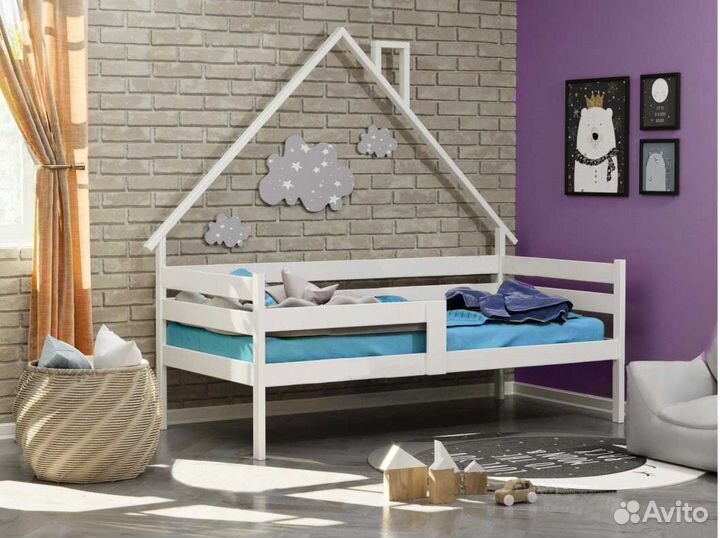 Софа Домик из натурального дерева высокий борт от