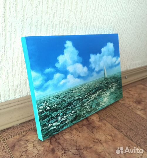 Картина маслом Парусник в море