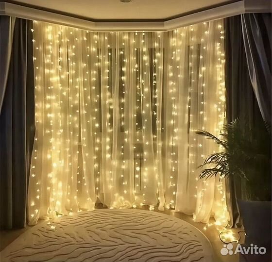 Гирлянда штора 3*3 метра