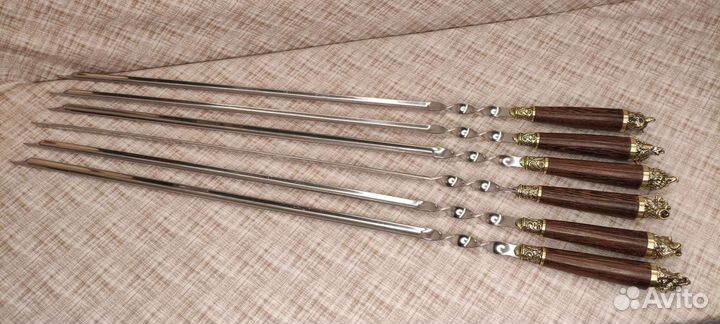 Шампуры в чехле, деревянные ручки 