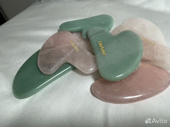 Скребок гуаша из натурального камня для массажа