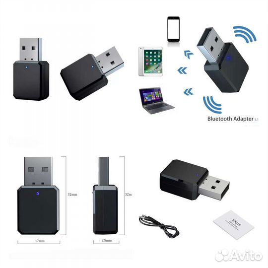 Bluetooth Аудио 5,0 Приемник Передатчик AUX USB