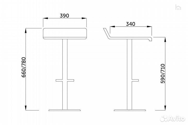 Стул барный Slim Home24