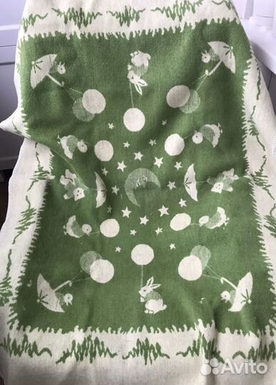 Одеяло детское, винтаж 1950 года, шерсть