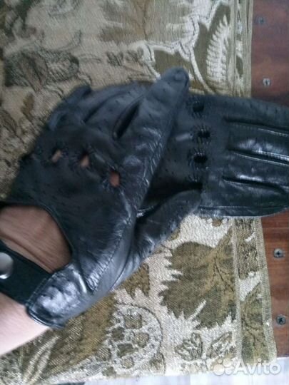 Перчатки кожа унисекс новые 7,5