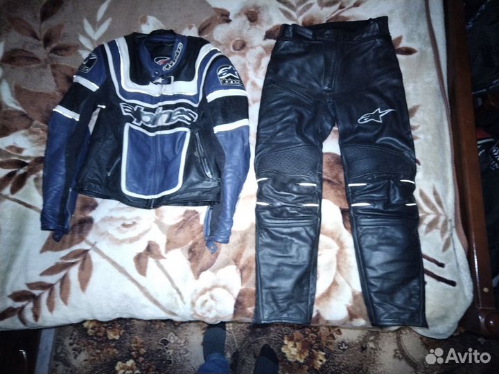 Мотокомбинезон раздельный кожаный 48-50 размер