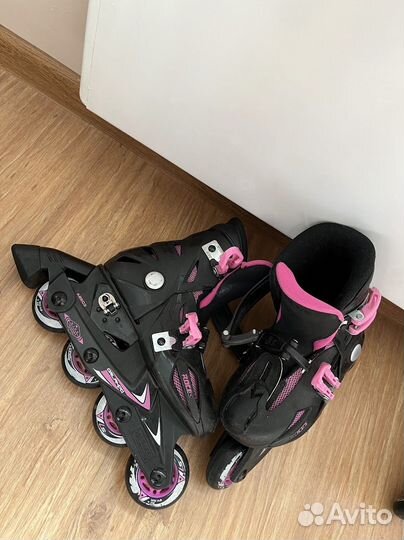 Ролики растущие, синие и розовые. Размер 25-29