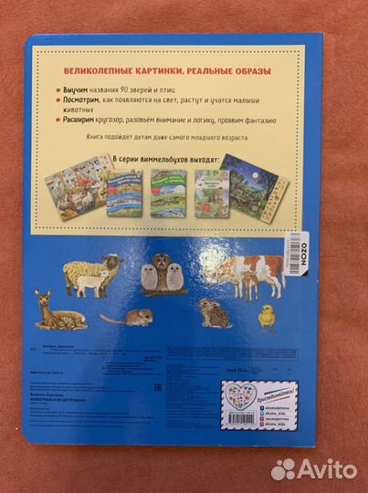 Новая книга виммельбух Животные и их детеныши Эксм