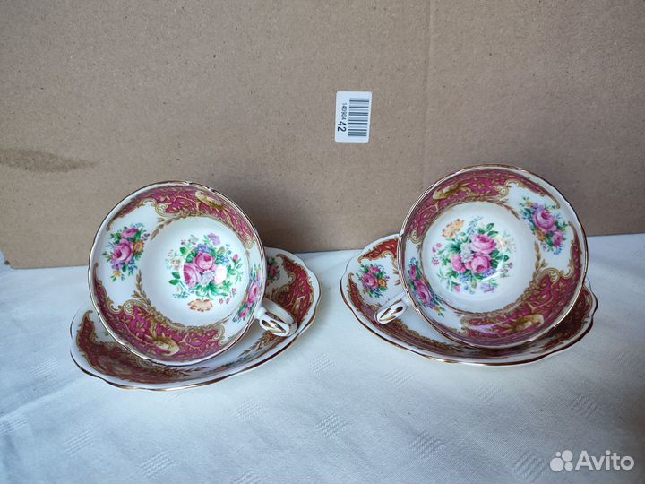 Чайные двойки Англия Minrose фарфор посуда сервиз