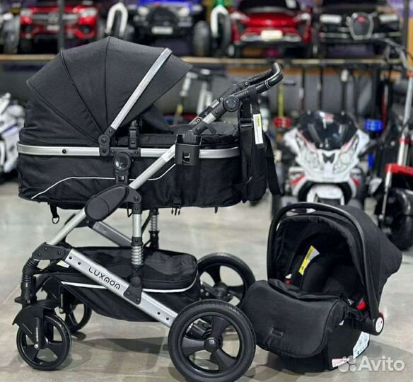 Новинка коляска 3в1. Luxmom. (Супер ткань)