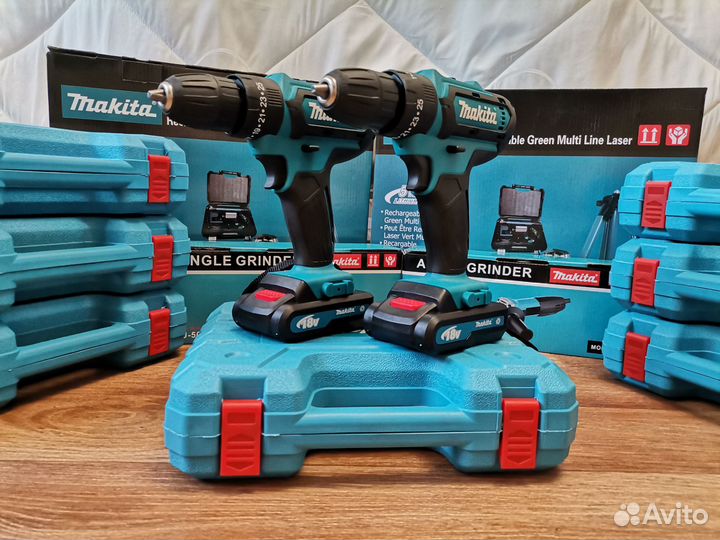 Шуруповерт makita 18v ударный с набором