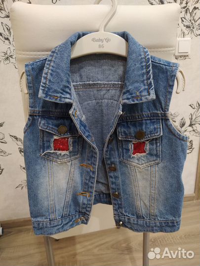 Джинсовая жилетка для девочки