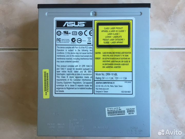 Жесткий диск WD750; дисковод DRW-1814BL