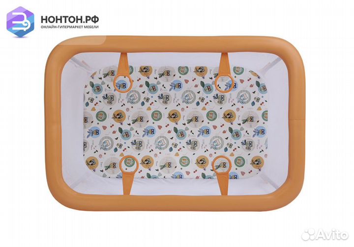 Манеж Фея Классика принт Совы / оранжевый