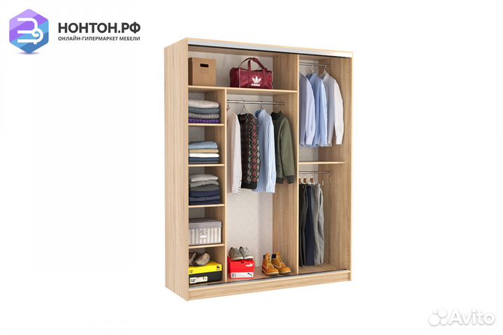 Шкаф-купе Бассо 7-600 розы дуб сонома