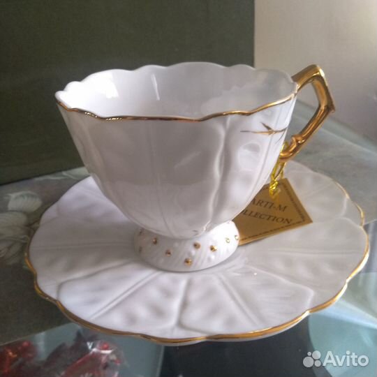 Кружка с блюдцем Грация веточка