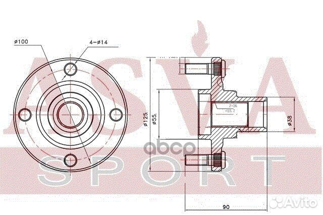 Ступица toyota corolla -02 перед. tywhae110F asva