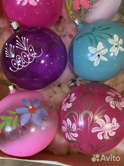 Набор елочных игрушек СССР шары 10 см.(361)