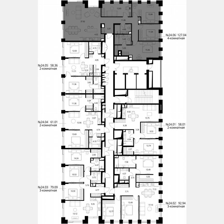 4-к. квартира, 127 м², 24/26 эт.