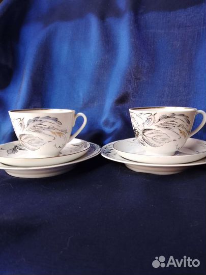 Чайная пара лфз Серая роза, сахарница Белоснежка