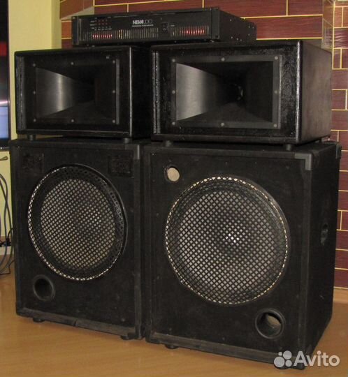 Колонки C-Mark 1100W 4шт Рупорбоксы Сабы Усилитель