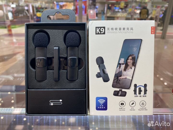 Петличный микрофон 2в1