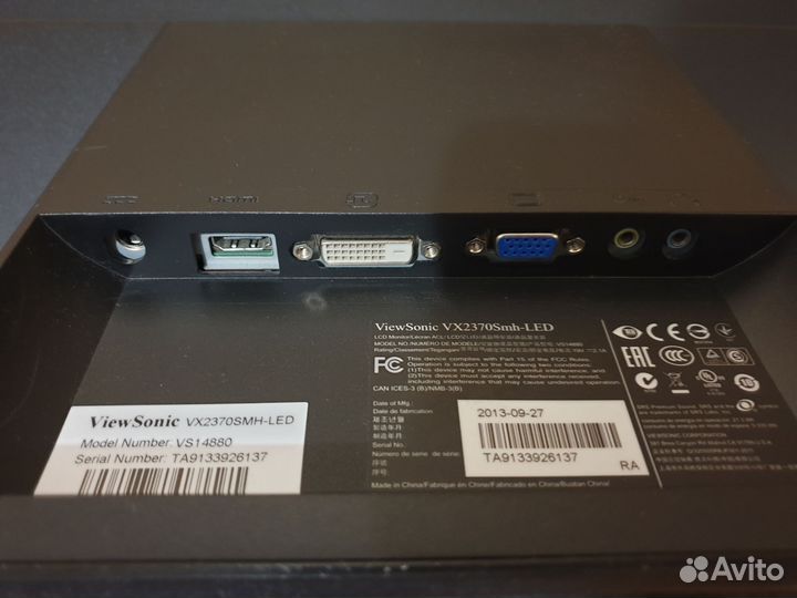 Монитор ViewsonicVX2370Smh-LED,1920x1080,76Гц