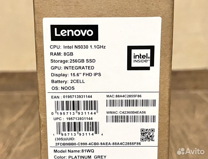 Новый ноут Lenovo 15.6