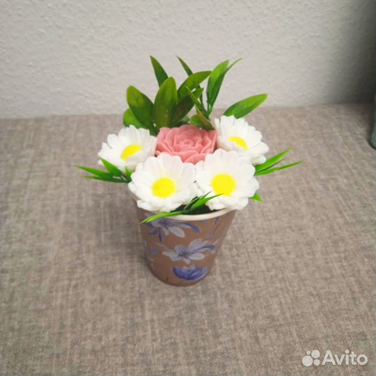 Мини букетики из мыла