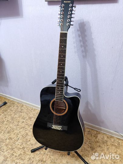 Электроакустика Martinez 12 струн черная глянец