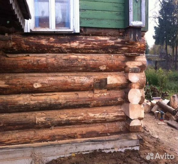 Замена венцов, лаг, подъем дома Ремонт пола