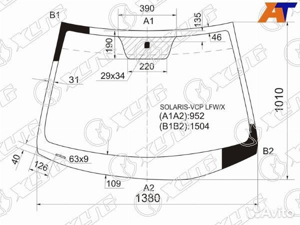 Стекло лобовое hyundai solaris